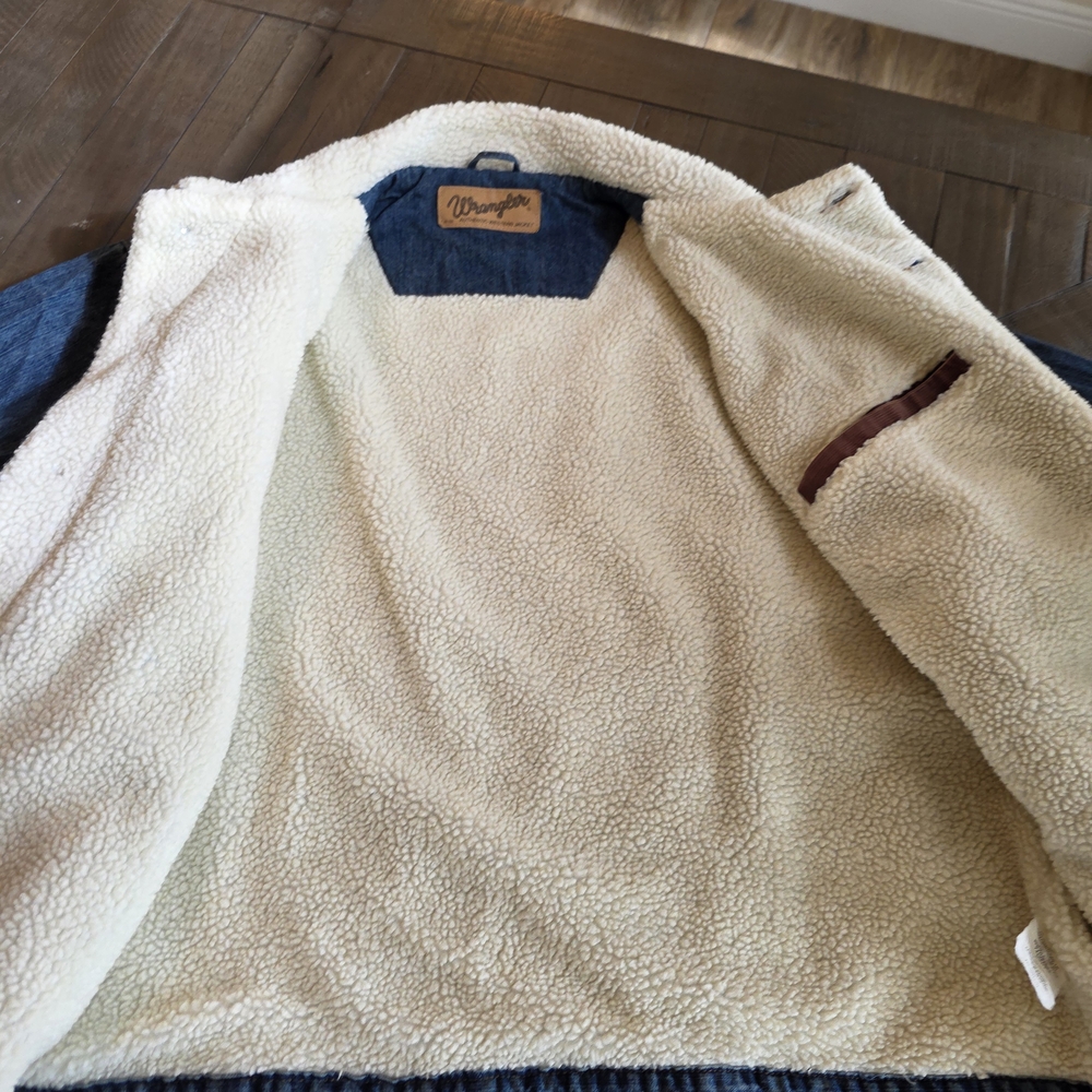 Vintage Wrangler Authentic Western Denim Sherpa Lined Jacket- Mens XXL - Picture 11 of 16